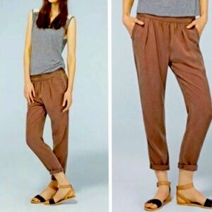 Wilfred Brown Ankle Cropped Pants High-Waisted